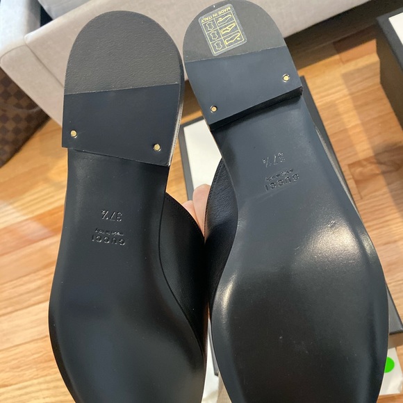 NIB GUCCI MALAGA BLACK SANDAL SLIDES WITH HORSEBIT - Picture 5 of 7